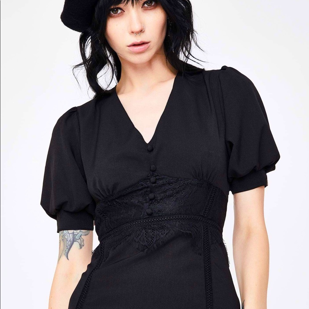 Disturbia Goth Black Morgan Minidress Medium